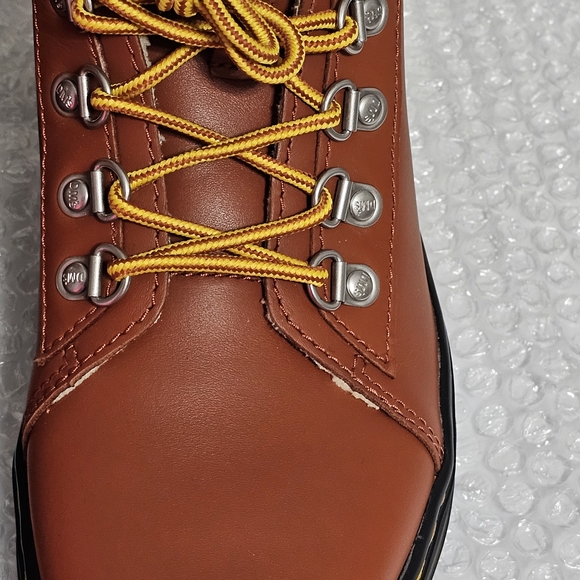 Dr. Martens Burnt Orange Shearling Lined Leather Combat Boots Size 7 - Picture 15 of 16
